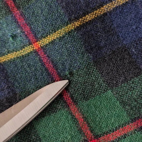 87 Vintage High waisted stripe skirt wool and polyester - Picture 7 of 11